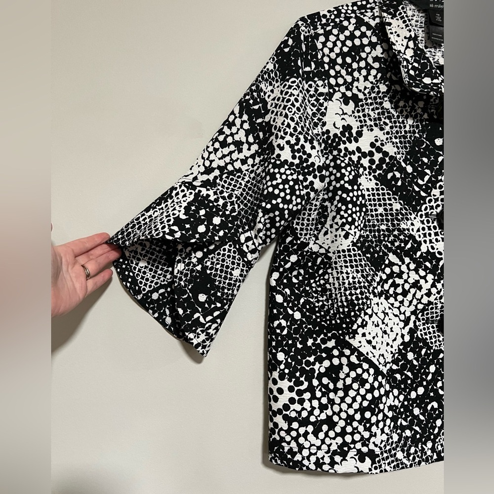 Ali Miles Abstract Patchwork Crop Topper Jacket S… - image 3